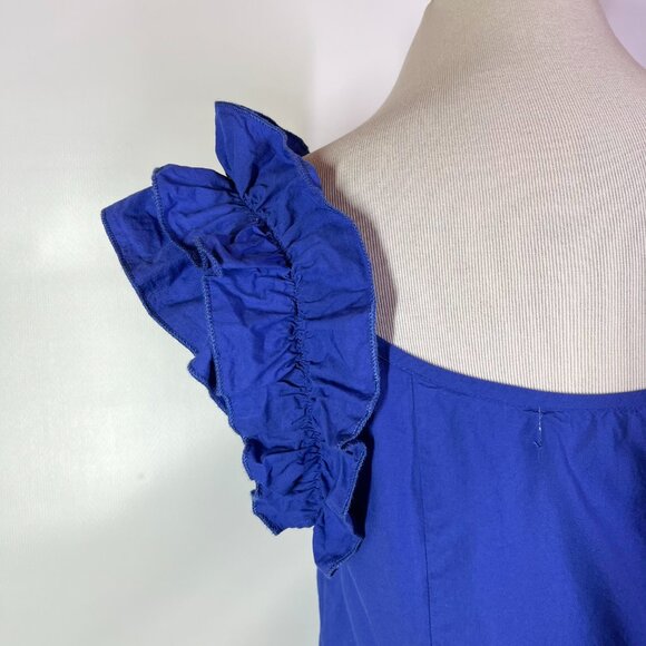 Anna Cate Size XS Sleeveless Top Violet Blue Button-Front Ruffle - Picture 7 of 10